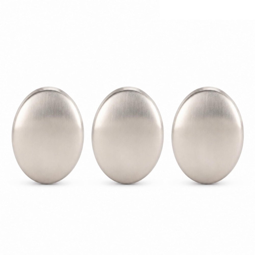 Bewinner Stainless Steel Soap, Metal Soap Bar, Metal Odor Remover Bar Eliminating Smells Like Fish Onion Garlic Scents from Hands and Skin, Suitable for Kitchen (3pcs)