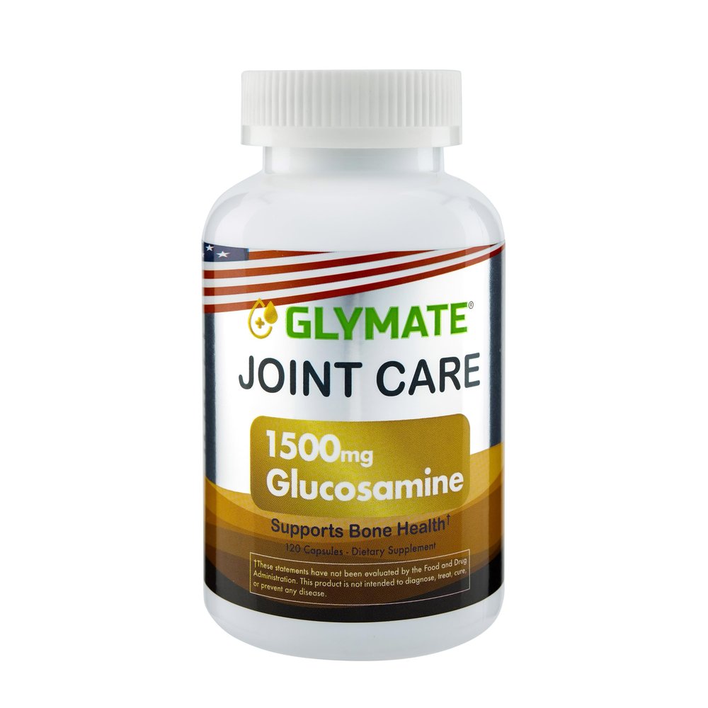 Glymate Dietary Supplement 1500mg Glucosamine Capsules - Support Joint Health - 120 Count
