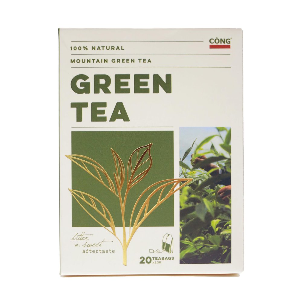 CONG CAPHE - Natural High Mountain Tea, Vietnamese Tea Bags, Rich And Aromatic, Green Tea