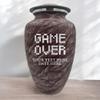 Custom Large Adult Cremation Urn for Ashes - Personalized Vessel with Name & Game Over Pixel Design for Cremains of Men/Women | Soft Whisper Funny Gamer Enthusiast Collection| 200 Cubic Inch |Burgundy view 2
