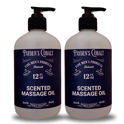 Payden's Cobalt Cedarwood Whiskey for Men Scented Massage Oil, 12 Oz (2 Pack)