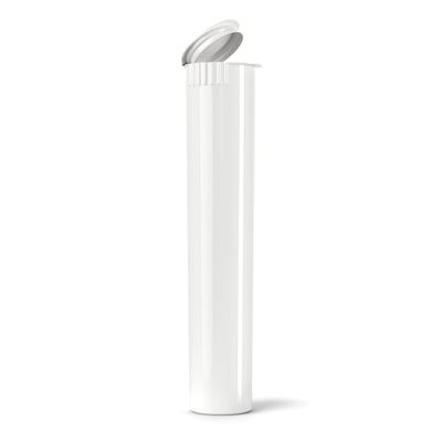1000 Count - 116mm Plastic Squeeze Pre-Roll Tubes Child Resistant - Water Resistant - Smell/Odor Resistant - Air Resistant - BPA Free (White - Open)