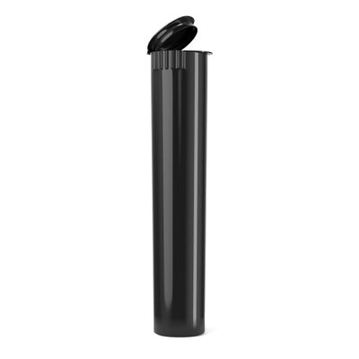 1000 Count - 116mm Plastic Squeeze Pre-Roll Tubes Child Resistant - Water Resistant - Smell/Odor Resistant - Air Resistant - BPA Free (Black - Open)