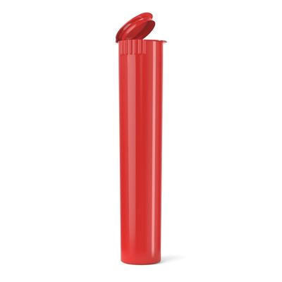 1000 Count - 116mm Plastic Squeeze Pre-Roll Tubes Child Resistant - Water Resistant - Smell/Odor Resistant - Air Resistant - BPA Free (Red - Open)