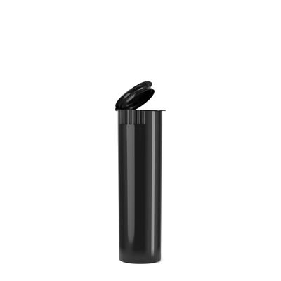 1000 Count - 80mm Plastic Squeeze Pre-Roll Tubes Child Resistant - Water Resistant - Smell/Odor Resistant - Air Resistant - BPA Free (Black - Open)