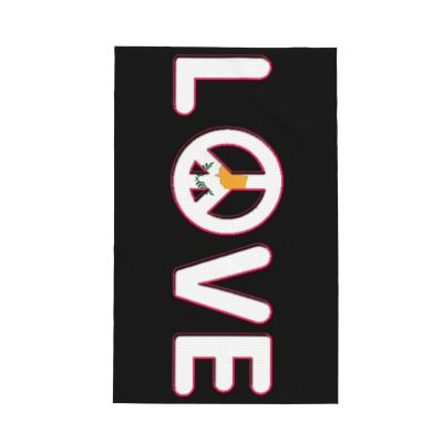 Cyprus Cypriot Flag Peace Logo Love Premium Waffle Kitchen Towel Absorbent, Durable & Stylish Dish Towels for Drying Dishes Quick Drying Kitchen Towels Dish Rags 26 X 16 Inches