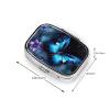 Pill Box Small Pill Case 2 Compartment Cute Medicine Organizer Galaxy Blue Butterfly Travel Pillbox Portable Pill Container Holder Vitamin Organizer to Hold Fish Oils Supplements view 4
