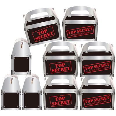 16Pcs Top Secret Spy Party Favor Boxes - Secret Agent Party Paper Boxes, Mystery Spy Themed Decorations for Escape Room Agent Themed Events Supplies Birthday