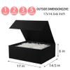 5 Pack Extra Large Black Gift Box 17x14.5x6 inch Luxury Groomsman Box for Presents with Magnetic Closure Lid Collapsible,Birthday,Christmas,Contains Card, Ribbon,Tissue Paper,Shredded Paper Filler view 2