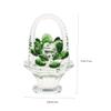 FUNOMOCYA Crystal Flower Basket Decoration Elegant Crystal Craft for Home Car Interior and Tabletop Centerpiece Green Floral Ornament for Unique Gift Giving view 2