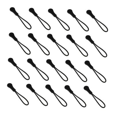 SEWOART 20pcs Black Zipper Puller Cords Rope Tags for Backpacks Luggage and Clothing Easy to Use Non-Skid Design for Outdoor Sports and Daily Life Accessories