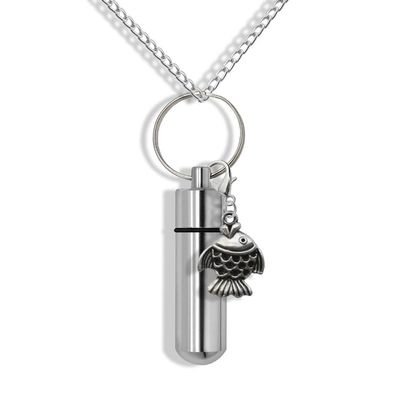 Cremation Necklace Fish Prayer Capsule Necklace - Pill Necklace - Secret Capsule Necklace - Fish Perfume Vial Necklace