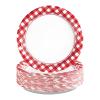 100 Pcs Red Gingham Paper Plates 7" Heavy Duty Red and White Buffalo Checked Plaid Dessert Plates Disposable Gingham Party Supplies for Summer Pizza BBQ Picnic Baby Shower Birthday Party Decorations view 1