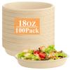 MUXHEL 100PCS 18 OZ Oval Paper Bowls Disposable Bowls Heavy Duty Compostable Bowls for Meal Prep, Milk Cereals, Salads view 1