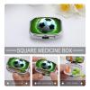 Cool Soccer BallPill Organizer with Mirror, 2 Compartment Metal Travel Pill Case, Weekly Medicine Container for Daily Meds, Compact & Artistic Design for Purse, Pocket, Or Wallet view 4