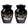 Black Drum Set Memorial urns for Ashes Adult Male - Small Funeral urn for Ashes for Women 3 inch 2 pcs view 1