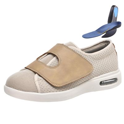 2025 Wide Width Diabetic Shoes,Easy to Put On and Take Off Soft Athletic Shoes for Swollen Feet(Beige,8.5US)