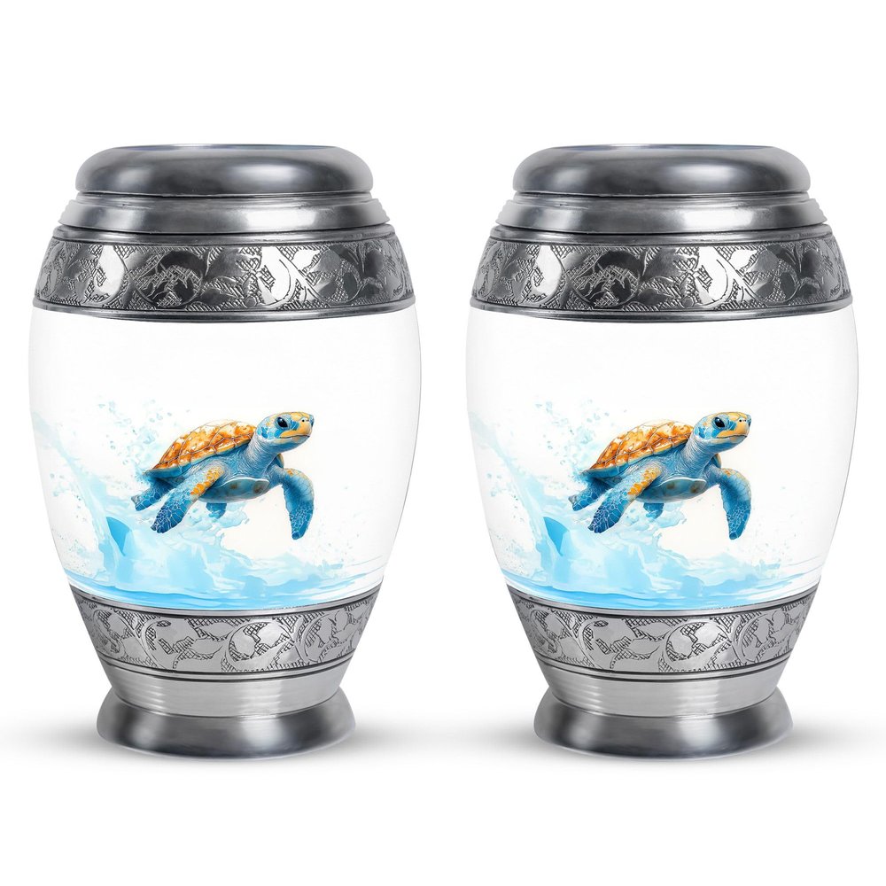 LEXFAY Sea Turtle Human Urns for Ashes Dad - Funeral Urns for Adult Female Ashes Pack of 2