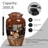 Brown Drum Set Large Cremation urn for Human Ashes Adult Man - Small Burial urns for Human Ashes Adult Female & Male 1 Large 1 Keepsake view 2