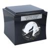 Urn With Wolf Cremaion Urn With Engraved Lone Wolf (Black/Design1/Plaque) view 1