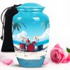 Beach Drum Set Urns for Human Ashes Adult Dad - Large Blue Urn for Human Ashes Adult Man - Cremation Urns for Man and Women - Funeral Urn for Mom (10inch) view 1
