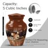 Brown Drum Set Small urn for Human Ashes Keepsake - Mini Funeral urns for Human Ashes 3 inch 4 pcs view 2