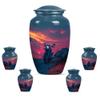 KARYLIZ Motorcycle Mini Urn - Sunset Blue Set of 5-10" Large and 4 Mini Keepsake Ashes for Mom & Dad - Keepsake Funeral Urns for Women - Memorial Ash Holder - Urn for Ashes Adult Male view 1
