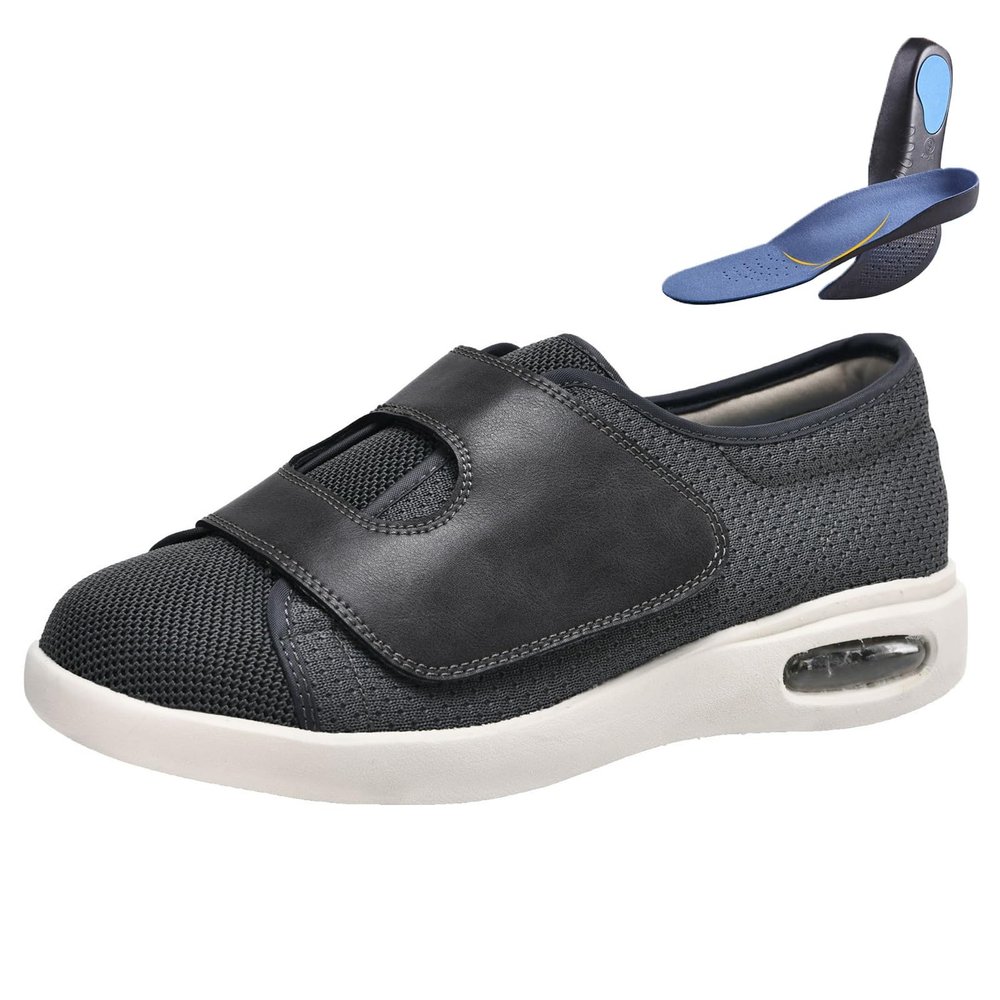 2025 Wide Width Diabetic Shoes,Easy to Put On and Take Off Soft Athletic Shoes for Swollen Feet(Gray,8.5US)