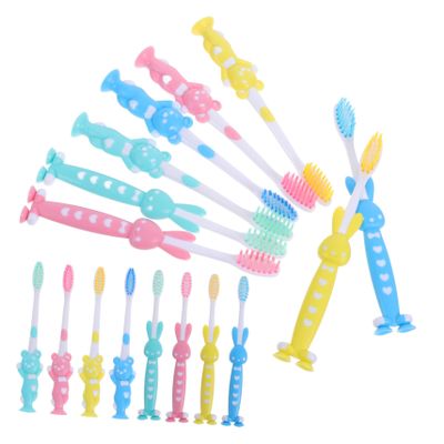 Didiseaon Boys Baby Toothbrushes 32pcs Boys and Girls Toothbrush Set Soft Bristles Cartoon Designs Suction Cup Feet Travel Kit