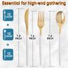 MirthMood 36 PCS Gold Plastic Silverware,Gold Silverware Disposable view 2