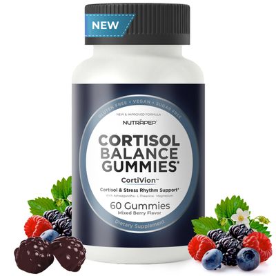 NutraPep Cortisol Gummies for Women Men - 13-in-1 High Cortisol Reducer with Ashwagandha Magnesium L-theanine Rhodiola Rosea - Daily Cortisol Detox Manager for Stress Focus Support - Vegan Sugar Free
