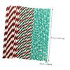 FELTECHELECTR 150pcs Christmas Straws Patterns Disposable for Holiday Drinks Featuring Snowflakes and Stripes for Festive Celebrations view 2