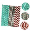 FELTECHELECTR 150pcs Christmas Straws Patterns Disposable for Holiday Drinks Featuring Snowflakes and Stripes for Festive Celebrations view 3