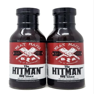 2 Pack of Mississippi Barbecue Sauce Meat Mafia Sweet and Tangy Glaze Top of (15.5oz, The Hitman Barbecue Sauce)