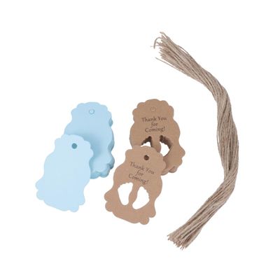 Didiseaon Baby Shower Favor Tags 50pcs Kraft Paper Tags Thank You Stickers for Party Elegant Decorative