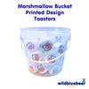 WBB Marshmallows Large Bucket | Individually Wrapped Toasters | 50 units | Printed Designs | Great for sharing | Ideal for s'mores (Large Bucket) view 3