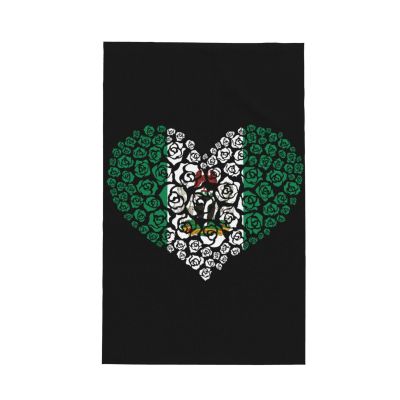 Nigeria Flag and Rose Heart Premium Waffle Kitchen Towel Absorbent, Durable & Stylish Dish Towels for Drying Dishes Quick Drying Kitchen Towels Dish Rags 26 X 16 Inches