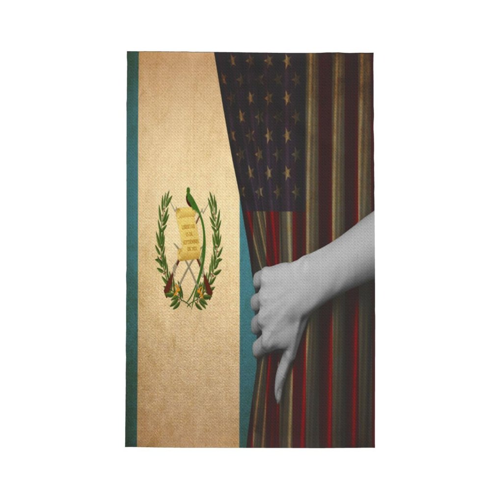 Funny Half America Flag and Guatemala Flag Premium Waffle Kitchen Towel Absorbent, Durable & Stylish Dish Towels for Drying Dishes Quick Drying Kitchen Towels Dish Rags 26 X 16 Inches