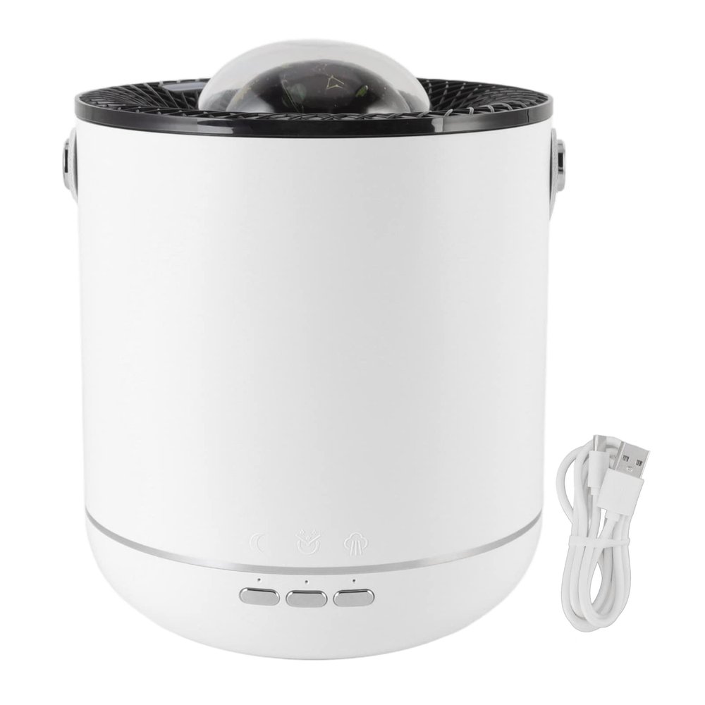 450ml 360 Rotating Projection Humidifier with Night Light, Ultrasonic Essential Oil Diffuser for Home Office (White)