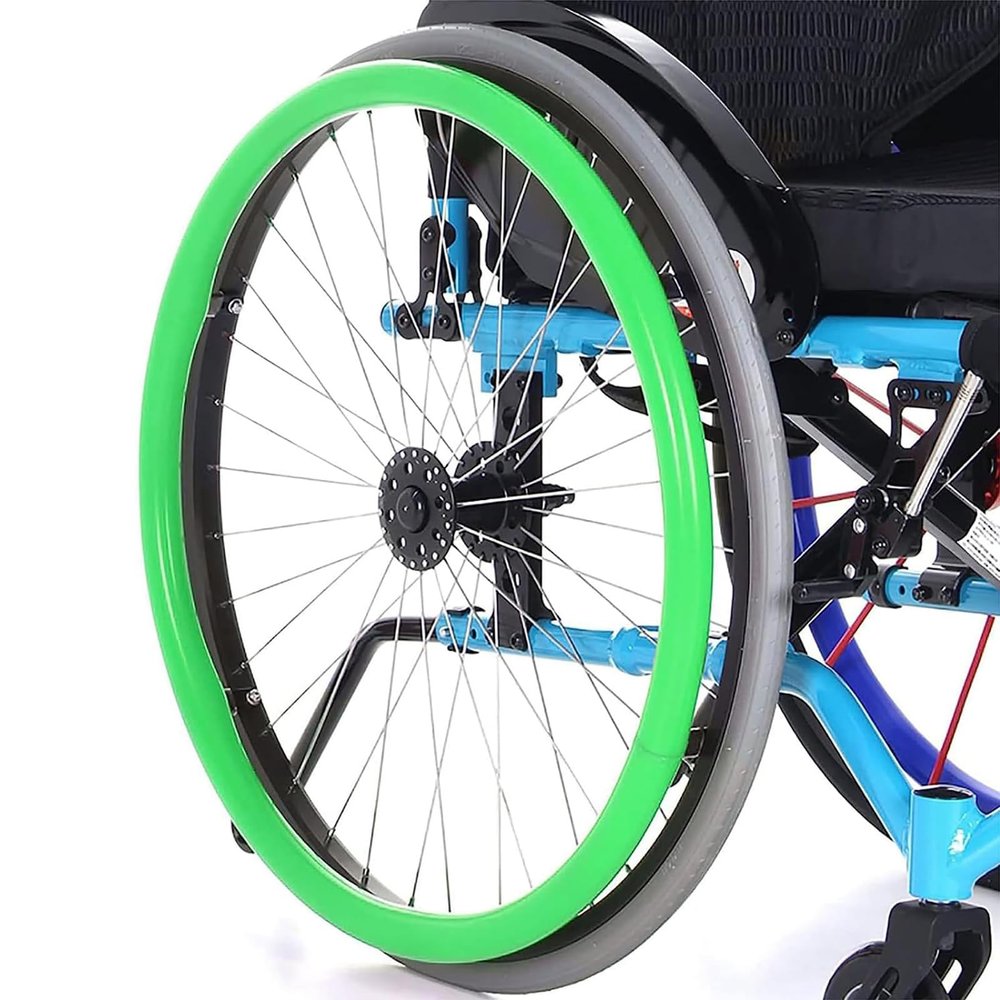 10,24in,20/22/24Inch Wheelchair Push Rim Covers 1 Pair Silicone Wheelchair Hand Push Cover Non-Slip Hand Push Cover Improve Grip and Traction, Easy to Take of and Clean