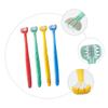 FOMIYES 4pcs Three-Sided Boy Girl Toothbrush Soft Bristle Oral Care Tool for Boy Girl Yellow Green and Easy Grasp Handle view 4