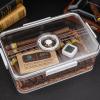Cigar Humidor, Cigar Storage Box with Hygrometer Transparent Cigar Case Cedar Wood Shelf 30/60/100 Cigars (No Cigars) 9 view 2