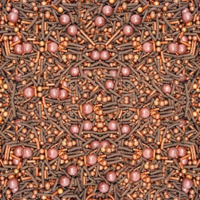 Confect Chocolate Sprinkle Mix with Bronze Pearls | Fusion Decorative Cake Topping for Cupcakes, Cookies & Desserts Edible Confetti Sprinkle Decoration | Vegan, Gluten-Free, Nut-Free, Soy-Free, Dairy-Free, Palm Oil-Free- 4.2 Oz