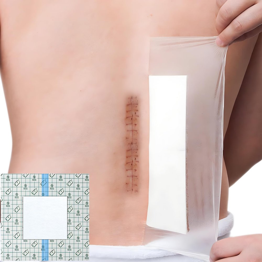 25 Pcs Waterproof Shower Cover 10"x10" with Non-Stick Center Pad for Large Port Surgery Incisions Protector Patch Transparent Film Clear Adhesive Wounds Dressing Bandage Shields