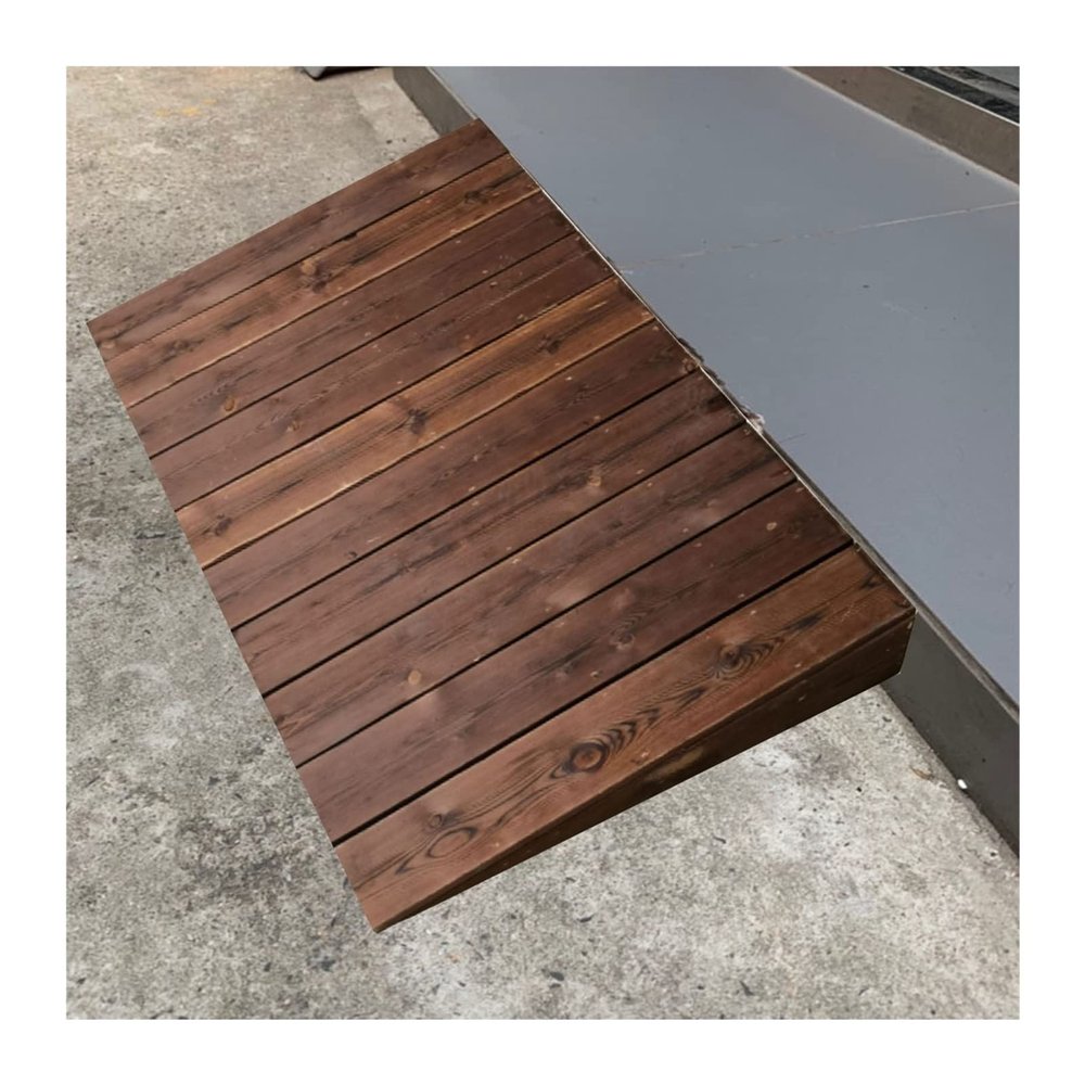 BABYCE Portable Driveway Ramp Wooden Transition Ramp for Doorway 4 5 6 7 8 10 Inch Rise, Heavy Duty Barrier-Free Non Slip Threshold Ramp for Seniors Disabled Pets(80x60x13cm/31.5x23.6x5in)