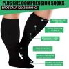 3 Pairs Plus Size Compression Socks for Women and Men Wide Calf 20-30mmhg Extra Large Knee High Support for Circulation (3PcsB,xx_l) view 3