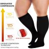 3 Pairs Plus Size Compression Socks for Women and Men Wide Calf 20-30mmhg Extra Large Knee High Support for Circulation (3PcsB,xx_l) view 4
