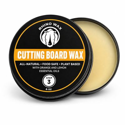 Rhino Wax Cutting Board Wax 4 oz - Food-Safe Conditioner (NO Mineral Oil)