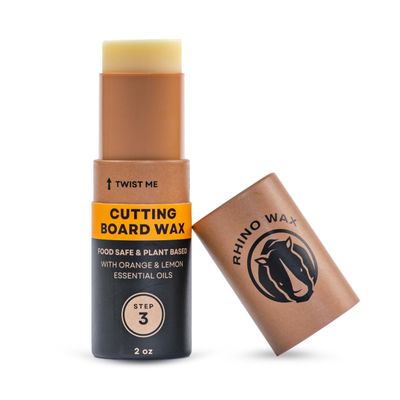 Rhino Wax Cutting Board Wax Tube 2oz - No Mess Application (NO Mineral Oil)