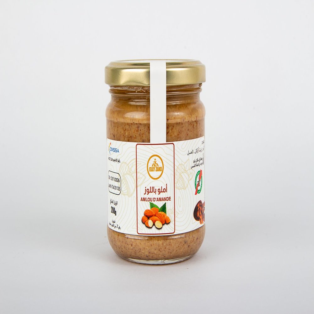 Authentic Moroccan Amlou Almond Butter with Argan Oil & Natural Honey | 200g (7.05oz) | Vegan & Gluten-Free | Traditional Moroccan Spread